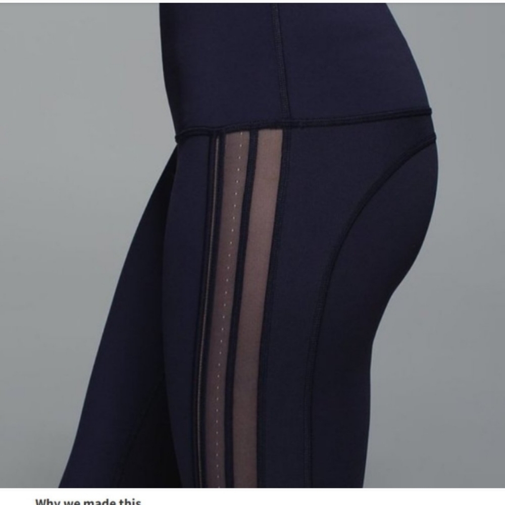 Lululemon RARE Black Mesh side Luxtreme Wunder Under High Waist Leggings…